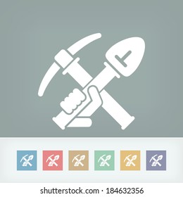 Pick and shovel icon