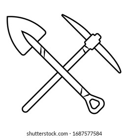 pick and shovel icon vector