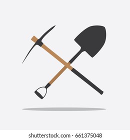Pick and shovel icon, vector illustration design. Tools collection.