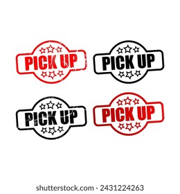 pick up stamps set vector design