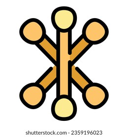 Pick swab icon outline vector. Cotton ear. Sterile individual color flat