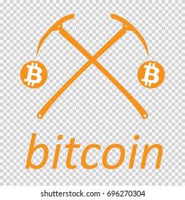 pick tool for bitcoin on transparent background