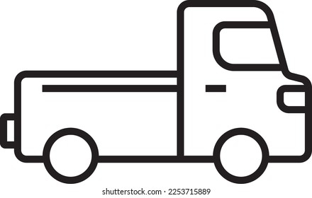 Pick Up Transportation icon people icons with black outline style. Vehicle, symbol, transport, line, outline, station, travel, automobile, editable, pictogram, isolated, flat. Vector illustration
