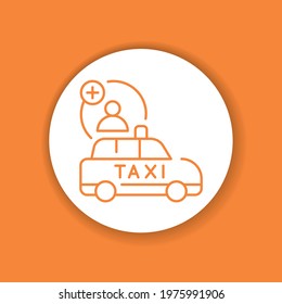 Pick up travel companion color glyph icon. Online mobile application order taxi service. Pictogram for web, mobile app, promo.