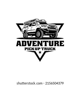 pick up truck adventure logo design svg