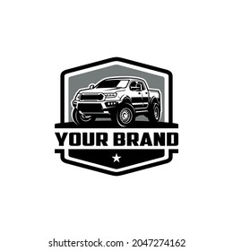 pick up truck - american truck - off road truck isolated logo vector