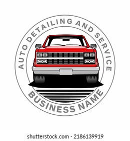pick up truck auto detailing tuning service illustration design vector