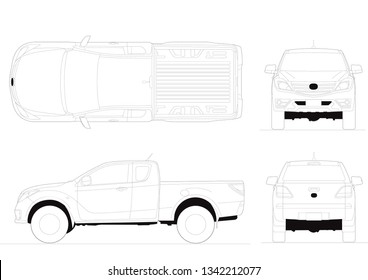 1,543 Pick Up Truck Outline Stock Vectors, Images & Vector Art ...