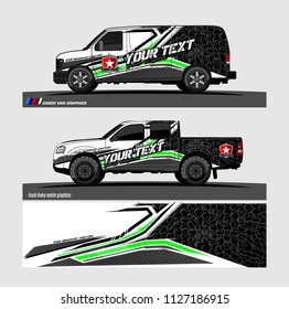 pick up truck and car decal design vector. abstract background livery for vehicle vinyl sticker wrap