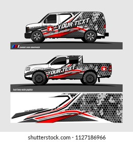 pick up truck and car decal design vector. abstract background livery for vehicle vinyl sticker wrap