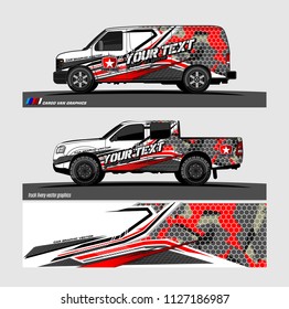 pick up truck and car decal design vector. abstract background livery for vehicle vinyl sticker wrap