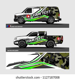 pick up truck and car decal design vector. abstract background livery for vehicle vinyl sticker wrap