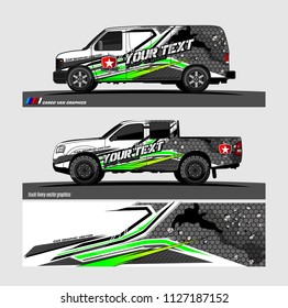 pick up truck and car decal design vector. abstract background livery for vehicle vinyl sticker wrap