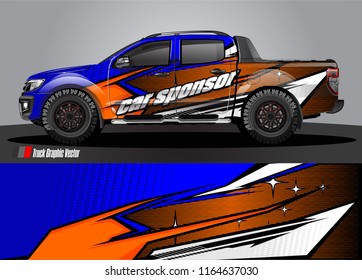 pick up truck and car decal design vector. abstract background livery for vehicle vinyl wrap