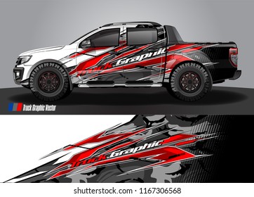 pick up truck and car decal design vector. abstract background livery for vehicle vinyl wrap