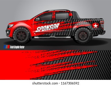 pick up truck and car decal design vector. abstract background livery for vehicle vinyl wrap