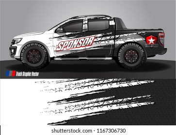 pick up truck and car decal design vector. abstract background livery for vehicle vinyl wrap