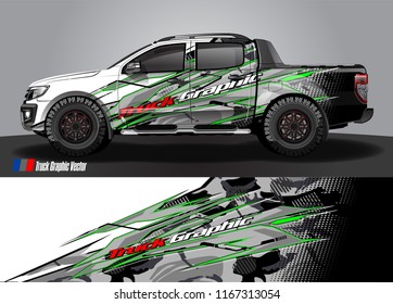 pick up truck and car decal design vector. abstract background livery for vehicle vinyl wrap