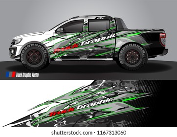 pick up truck and car decal design vector. abstract background livery for vehicle vinyl wrap