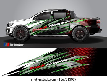 pick up truck and car decal design vector. abstract background livery for vehicle vinyl wrap