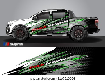 pick up truck and car decal design vector. abstract background livery for vehicle vinyl wrap