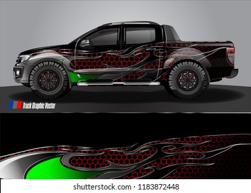 pick up truck and car decal design vector. abstract modern tribal background livery for vehicle vinyl wrap