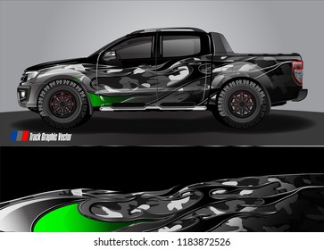 pick up truck and car decal design vector. abstract modern tribal background livery for vehicle vinyl wrap