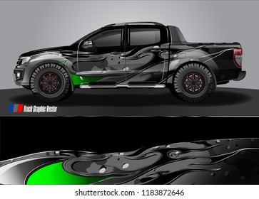 pick up truck and car decal design vector. abstract modern tribal background livery for vehicle vinyl wrap