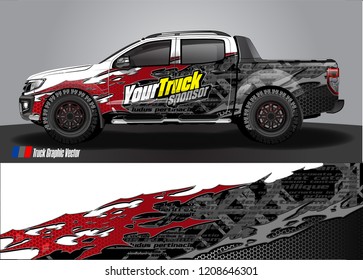 pick up truck and car decal design vector. abstract background livery for vehicle vinyl wrap