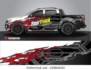 pick up truck and car decal design vector. abstract background livery for vehicle vinyl wrap