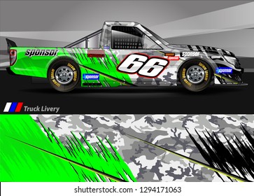 pick up truck and car decal design vector. abstract background livery for vehicle vinyl wrap