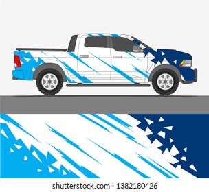 pick up truck and car decal design vector. abstract background livery for vehicle vinyl wrap
