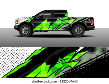 Pick up truck and car racing graphic background for wrap and vinyl sticker