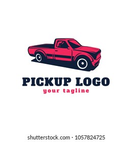 Pick up truck car vector logo template