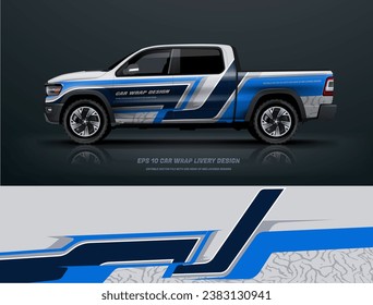 Pick up truck car wrap livery design and mock up