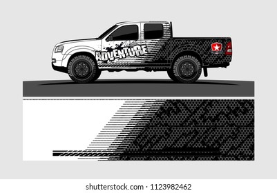 pick up truck decal design vector. abstract background livery for vehicle vinyl wrap