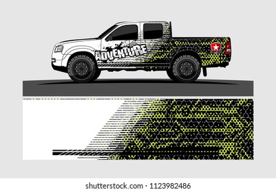 pick up truck decal design vector. abstract background livery for vehicle vinyl wrap