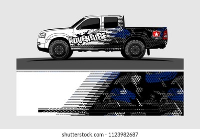 pick up truck decal design vector. abstract background livery for vehicle vinyl wrap