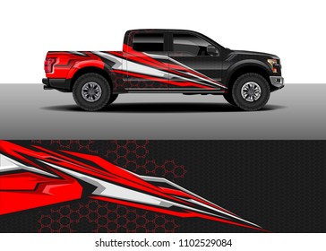 Pick up truck decal vector, graphic abstract racing designs for vehicle Sticker vinyl wrap