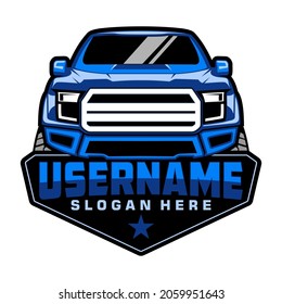 pick up truck design logo vector	