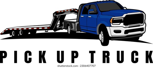 pick up truck design logo vector	
