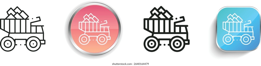 pick up truck icon. Thin Linear, Regular and Button Style Design Isolated On White Background