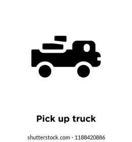 Pick up truck icon vector isolated on white background, logo concept of Pick up truck sign on transparent background, filled black symbol