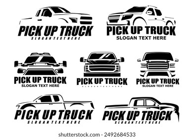 pick up truck illustration black and white design vector for sticker bussines logo etc