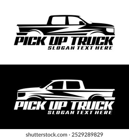 pick up truck illustration logo design vector