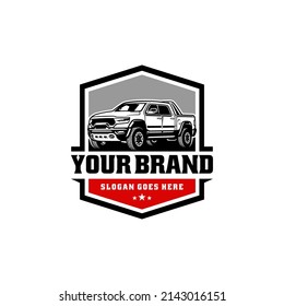 pick up truck illustration logo vector