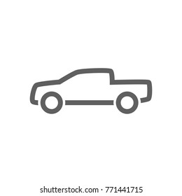 Pick Up Truck Line Icon Vector. Transportation Concept.