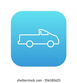 Pick up truck line icon for web, mobile and infographics. Vector white icon on the blue gradient square with rounded corners isolated on white background.