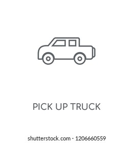 Pick up truck linear icon. Pick up truck concept stroke symbol design. Thin graphic elements vector illustration, outline pattern on a white background, eps 10.