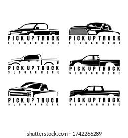 pick up truck logo design vector